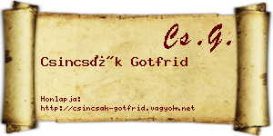 Csincsák Gotfrid névjegykártya
